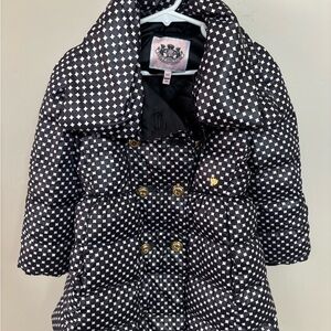 Juicy Couture Black and White Checkered Puffer Jacket